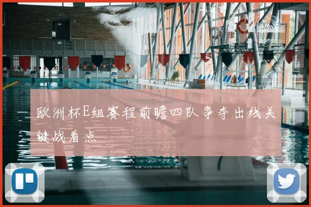 欧洲杯E组赛程前瞻四队争夺出线关键战看点
