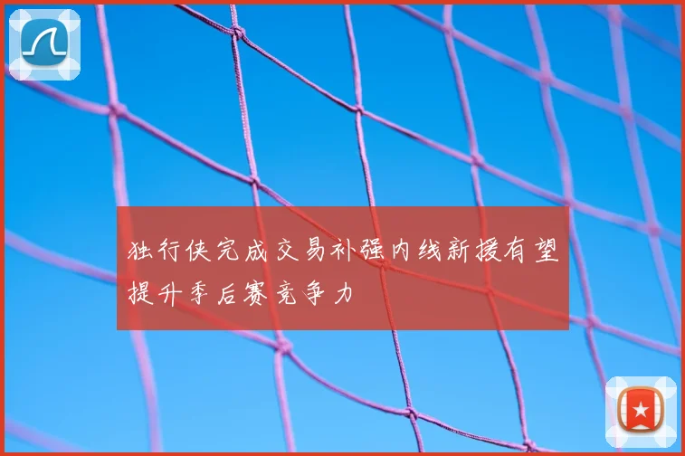 独行侠完成交易补强内线新援有望提升季后赛竞争力